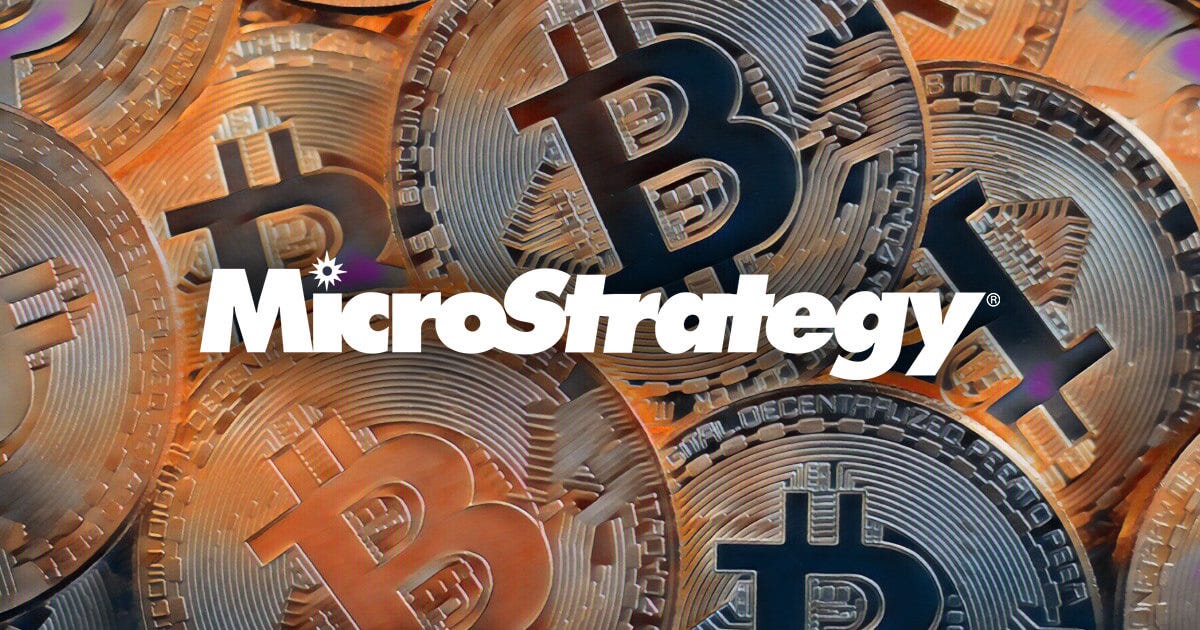 MicroStrategy Text With Bitcoin Backgrorund